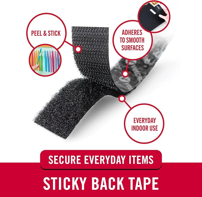 VELCRO Brand 5 Ft x 3/4 In | Black Tape Roll