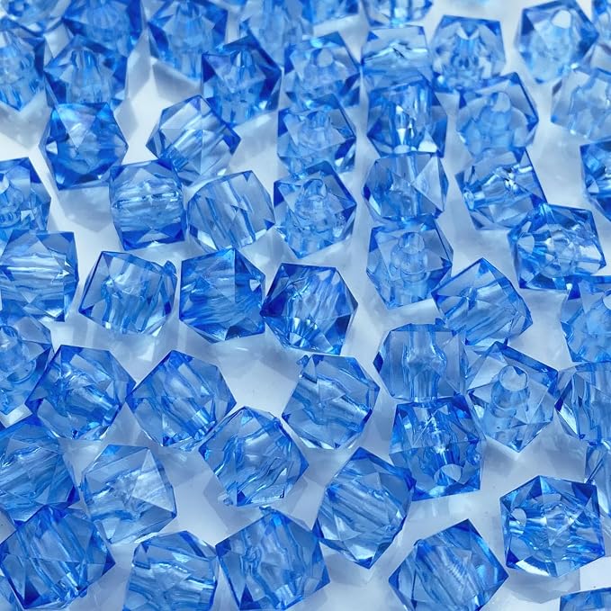100pcs 12mm Acrylic Cube Faceted Beads Colorful Square Plastic Spacer Beads