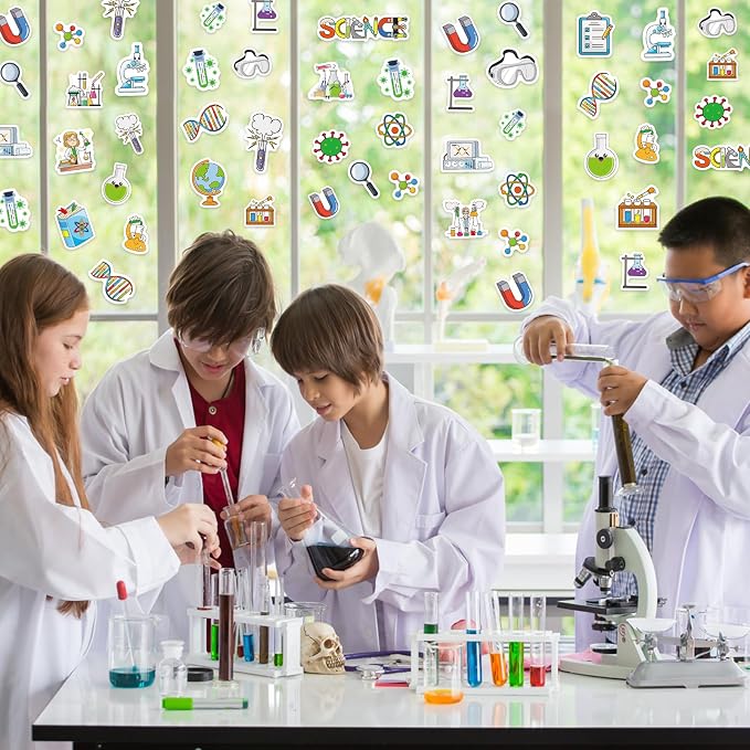 300Pcs Science Foam Stickers, Self-Adhesive Chemistry Biology Physics Stickers