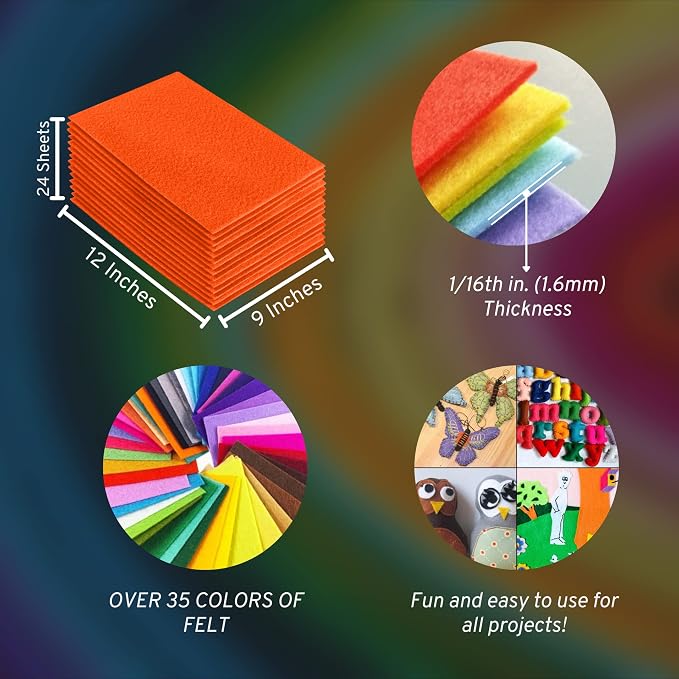 FabricLA Acrylic Felt Sheets for Crafts