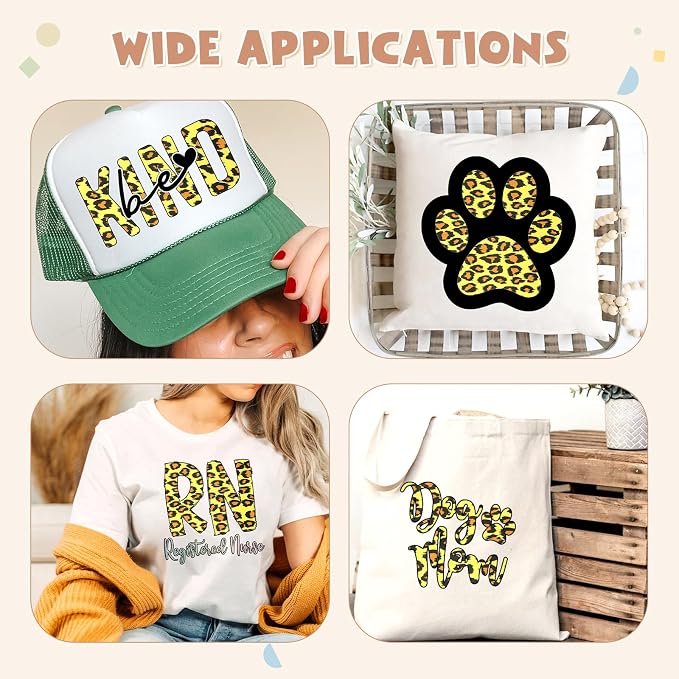 Tintnut Yellow Leopard Heat Transfer Vinyl, easy cut & weed, stretch washable