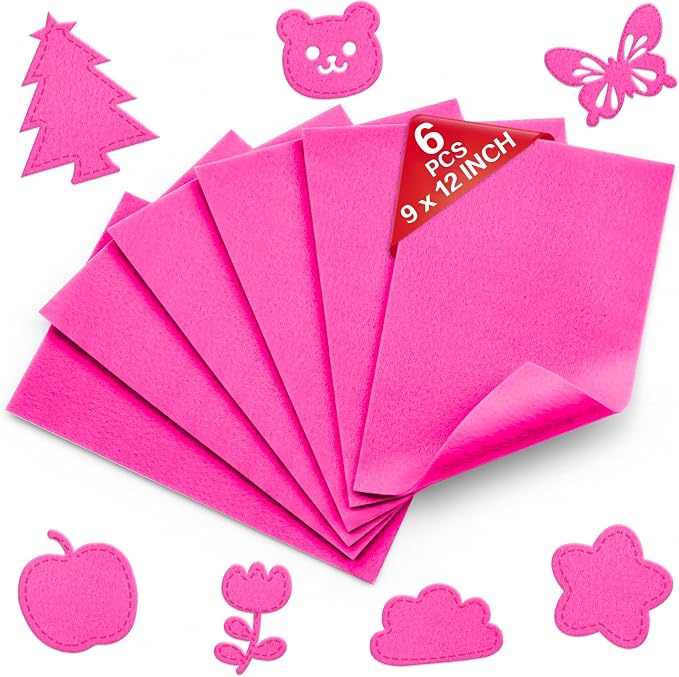 Hot Pink Soft Felt Sheets for Crafts, 1.6mm Thick, Kids' Crafts, DIY Projects