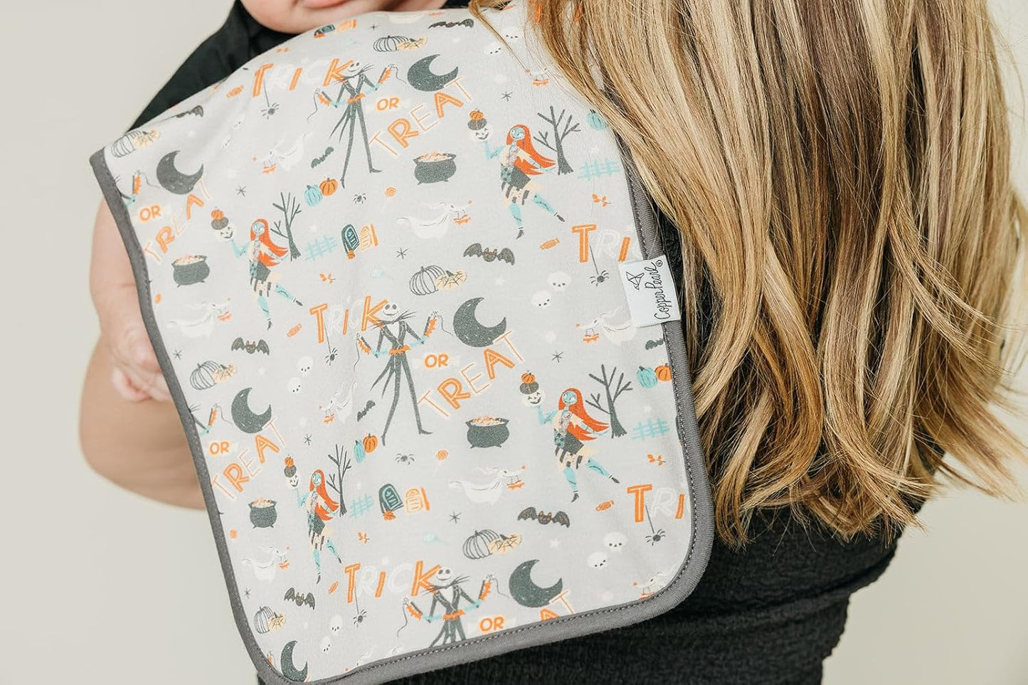 Copper Pearl Baby Burp Cloth Large 21''x10'' Size Premium Absorbent Triple Layer 3-Pack Gift Set 'Nightmare Before Christmas' - One Size