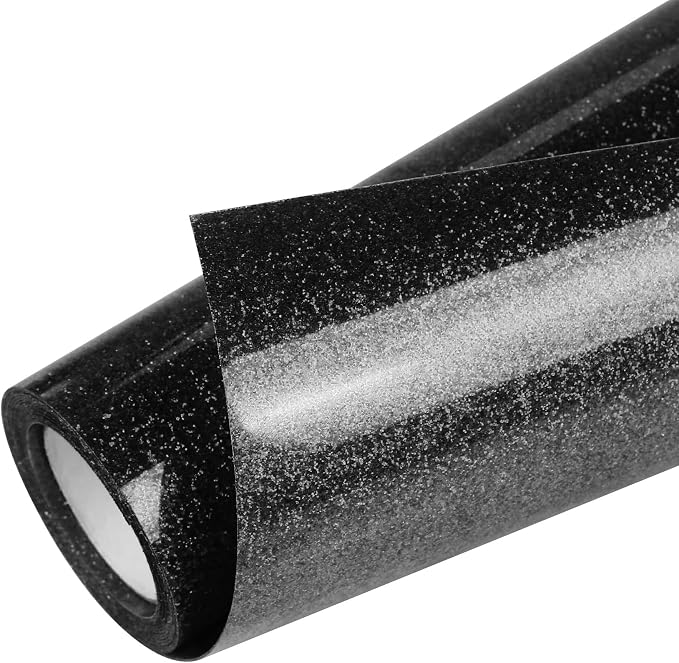 TORC Black Glitter HTV Heat Transfer Vinyl Roll 12 inch x 5 ft Iron on Vinyl