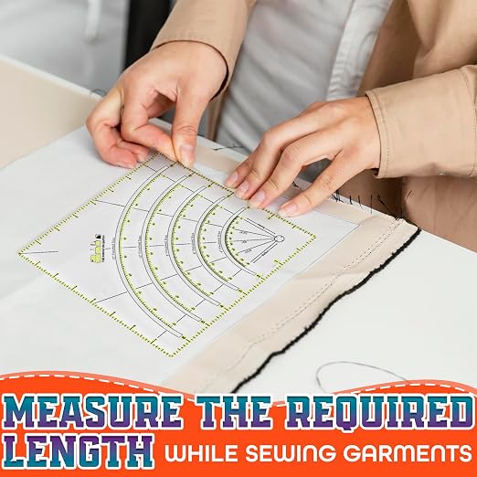 8.1 x 8.1 Inch Precision Slotted Quilting Ruler – 1/8" Grid Lines Transparent