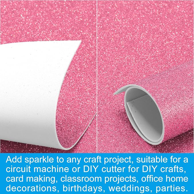 PATIKIL Watermelon Red Shiny EVA Glitter Foam Sheet 11.8 x 7.9 Inch 2mm Thick