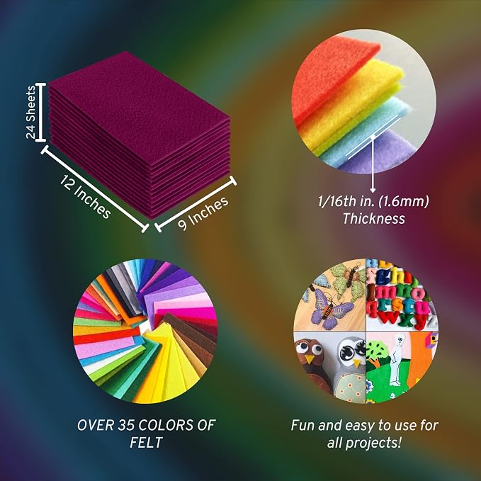 FabricLA Acrylic Felt Sheets for Crafts