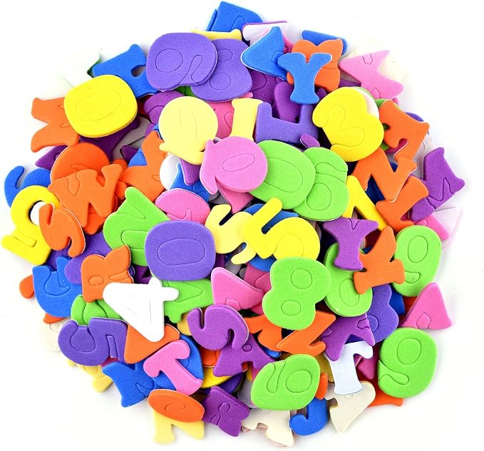 Coopay Self-Adhesive Foam Letter Alphabet Number Stickers Assorted Colors