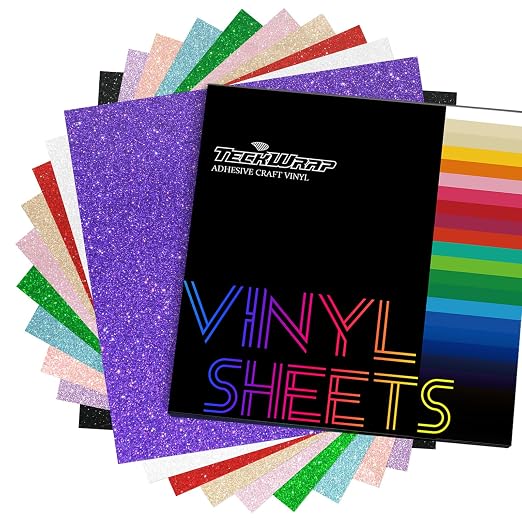 TECKWRAP Shimmer Vinyl Glitter Adhesive Sheets
