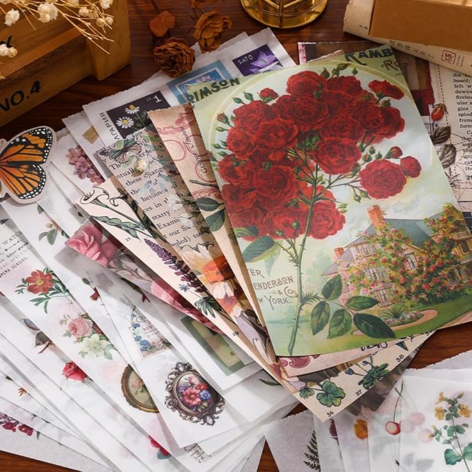 Flower Sticker Book for Scrapbooking, 500+ Floral Stickers for Junk Journal