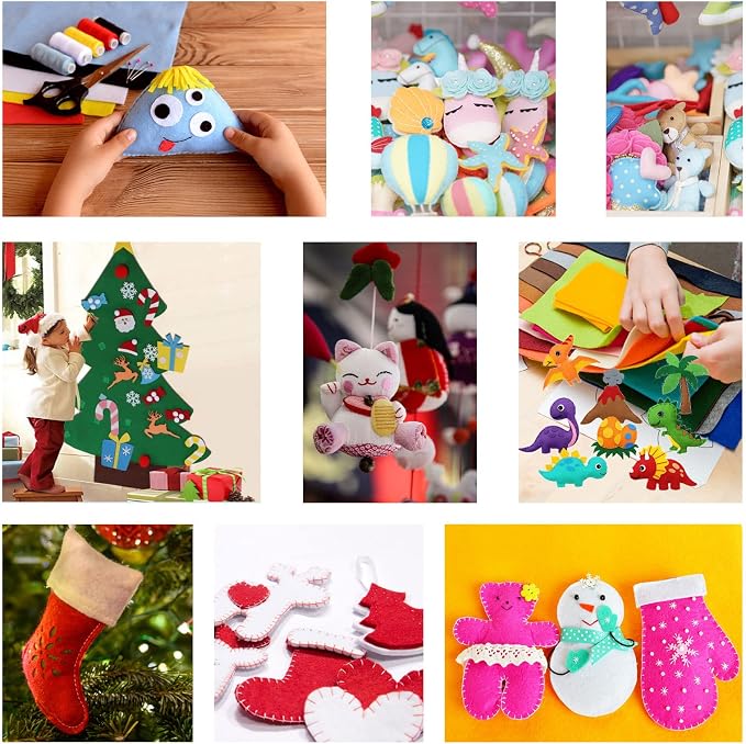 Jtnohx Color Felt, Soft Felt Sheets, 1.4mm Thick 8"x12" Handicraft Felt Fabrics