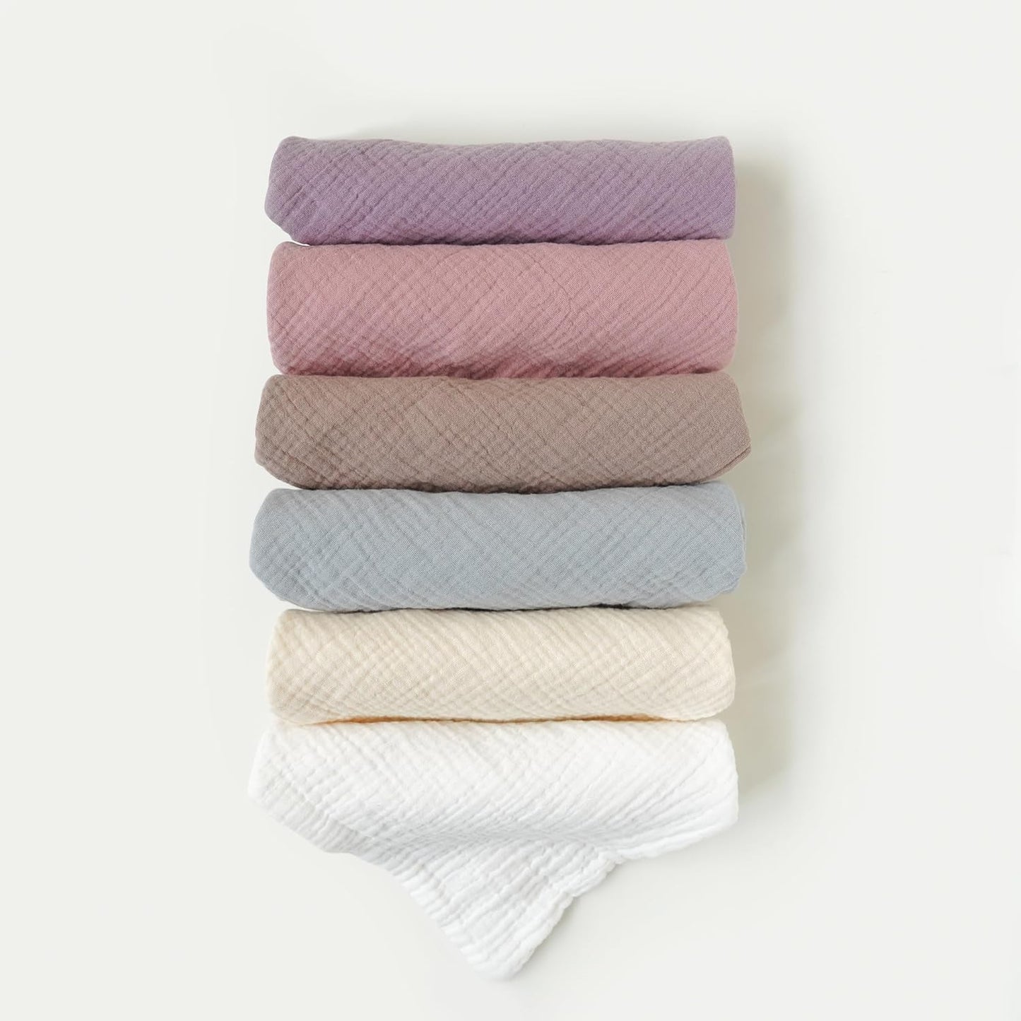 Konssy 6 Pack Baby Muslin Washcloths for Unisex 100% Cotton Wash Cloth Set for Baby Face Body Comfy and Soft for Newborn Infants Kids Girls and Boys