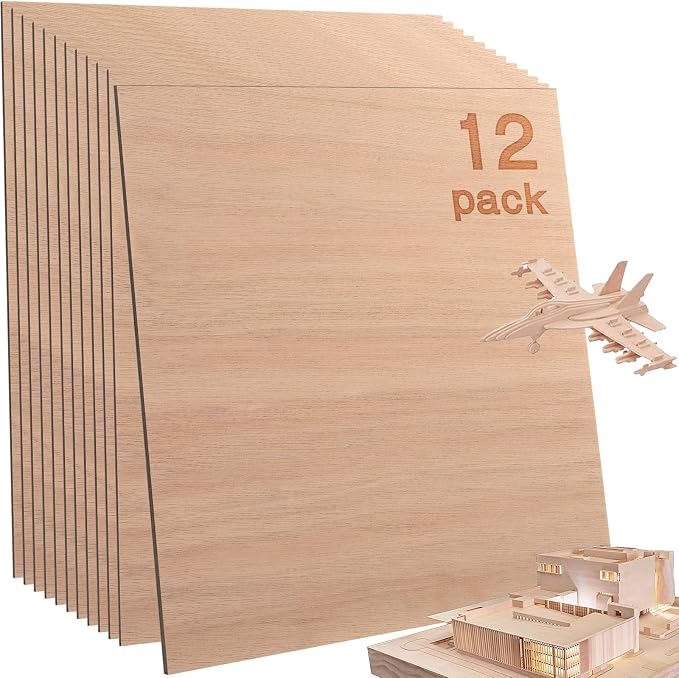 12 Pcs Mahogany Plywood Sheets, School DIY Projects, CNC Cutting, and Wood
