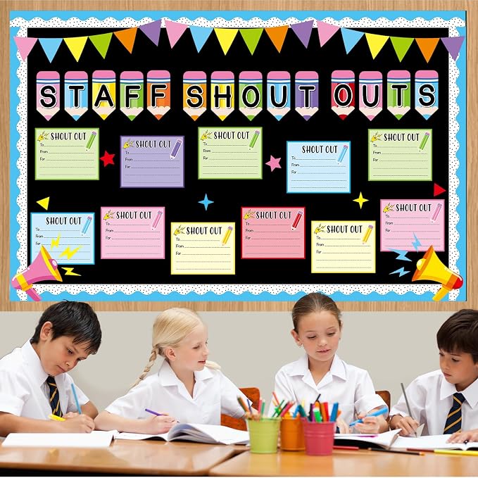 Pencil Theme Staff Shout Outs Bulletin Board Decorations Colorful Back to