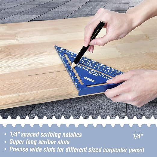 WORKPRO Aluminum Alloy Carpenter Square and Zinc-Alloy Square Ruler Set - 7 in.