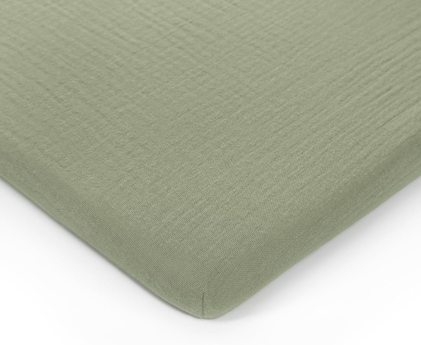 Comfy Cubs Muslin Bassinet Sheet - 100% Soft Cotton Fabric, Breathable & Gentle for Baby’s Sensitive Skin - Universal Fit with Secure Elastic Edging, Gift-Ready Packaging - Sage