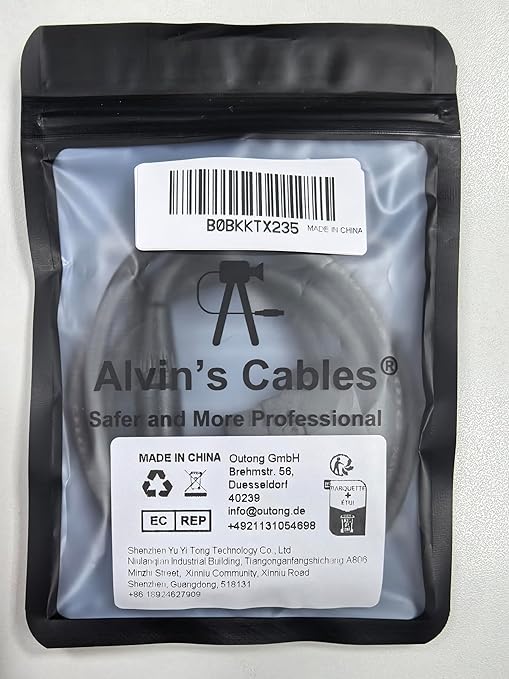 Alvin's Cables M12 X Coded 8 Pin Male to RJ45 Shielded Ethernet Cable M12 8 Position Cat6a Cable for Cognex Industrial Camera 20M/65.6ft
