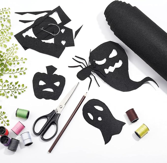 BENECREAT 10FT 15.75 Inch Wide Black Felt Roll Craft Felt Nonwoven Fabric