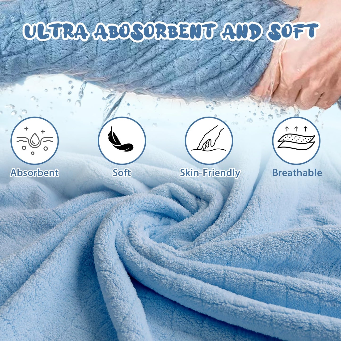 Toddler Bath Towel Hooded Kids Towels Bath Toddler Towels for Boy Girl 0-5 Years, 2-Pack Soft & Absorbent Kids Hooded Bath Towels for Toddlers 1-3, Baby Bath Towels with Hood Large 50'' x 32'' Thick