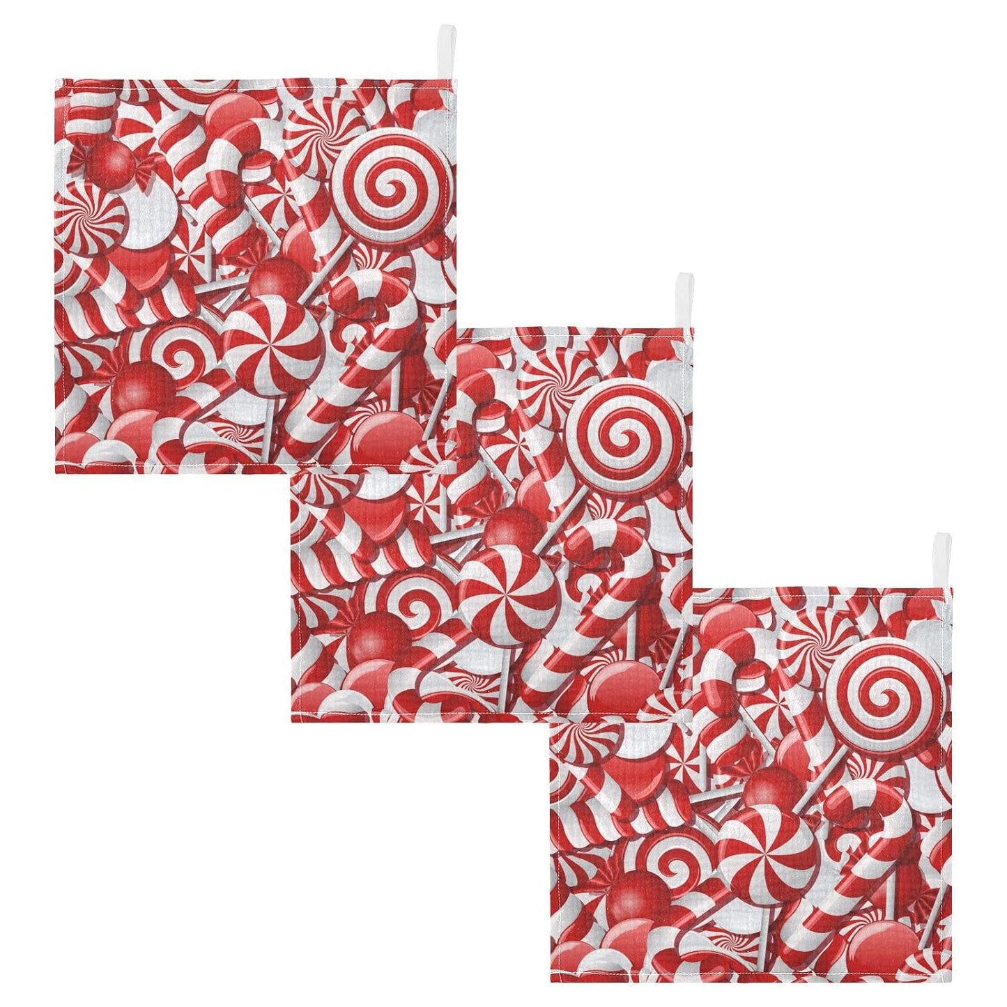 Christmas Candy Cane Muslin Burp Cloths Baby Burp Cloths for Boys Girls Sugar Sweet Gift Baby Muslin Washcloths Baby Essentials for Newborn Soft Absorbent 12x12in, 3 Pack