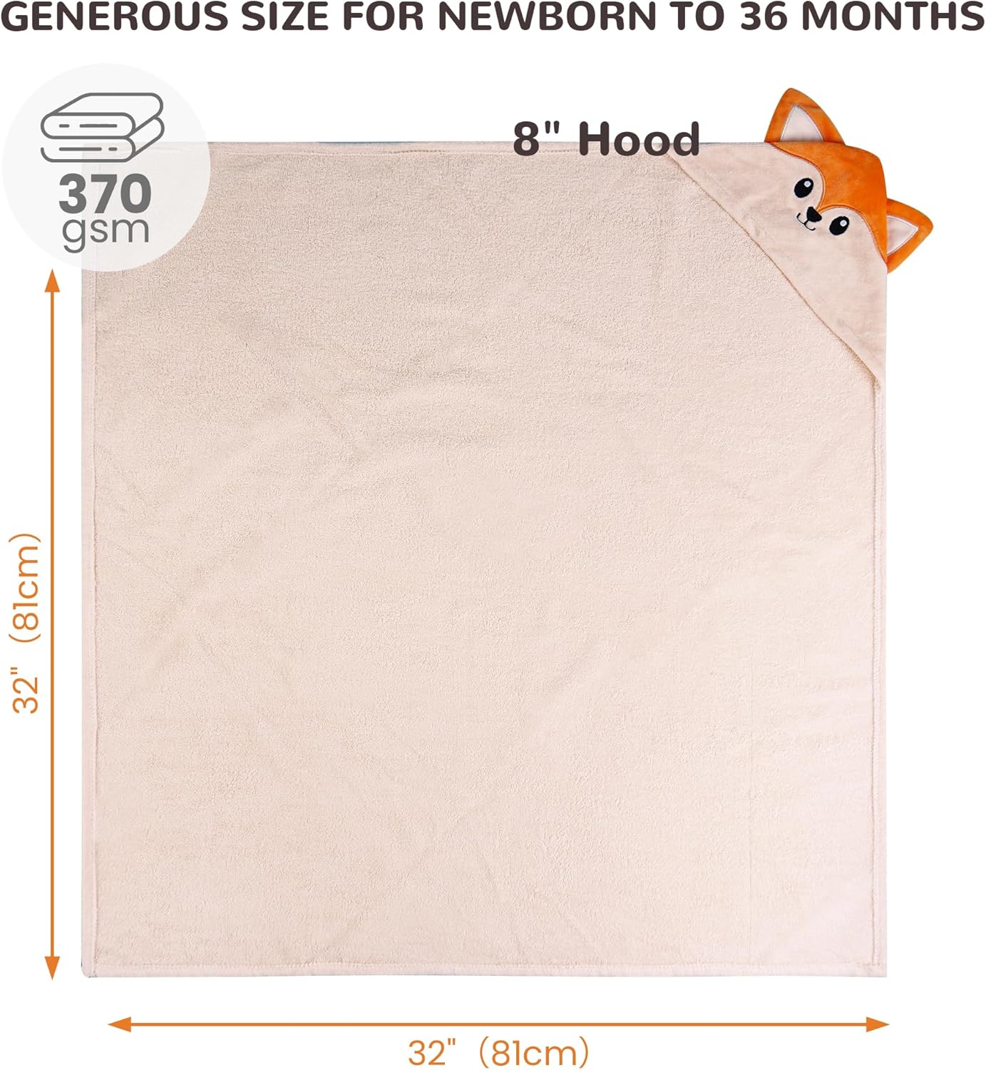 Viviland 2 Pack Hooded Baby Towels, Soft 100% Cotton Baby Bath Towels with Hood, Extra Thick and Absorbent, Essential for Newborns, Kids, Infants - Girls and Boys (Dinosaur & Fox)