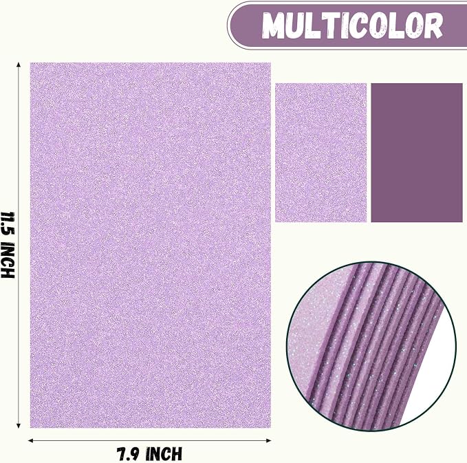 10 Pack Glitter Foam Sheets Craft 8 x 12 inch | Sparkles Foam Paper
