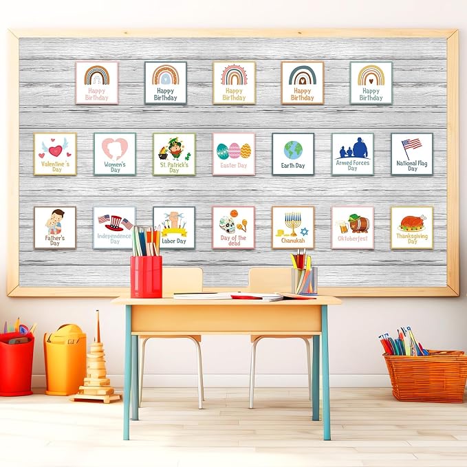 Qyeahkj Wood Grain Bulletin Board Paper Roll Rustic Bulletin Board Background
