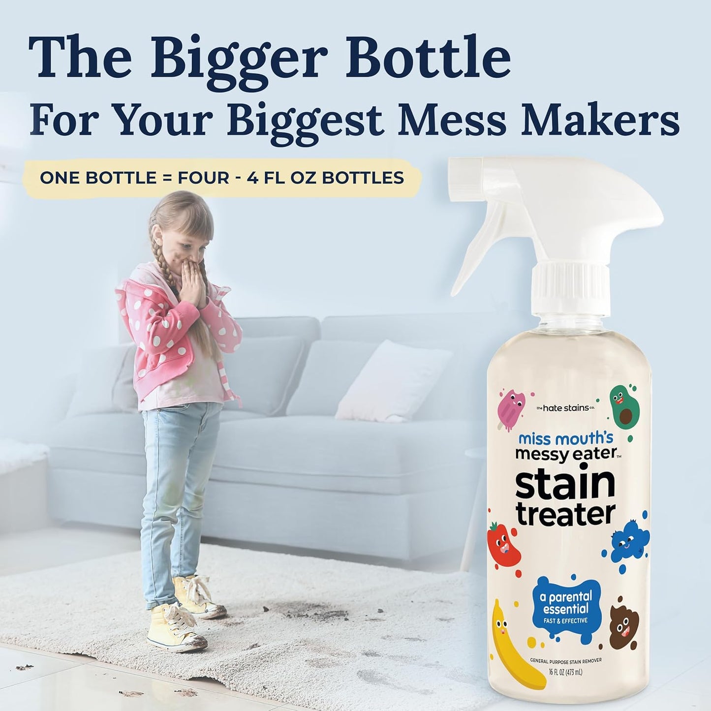 Miss Mouth's Messy Eater Stain Treater - 16oz Spray and 16oz Refill Pouch