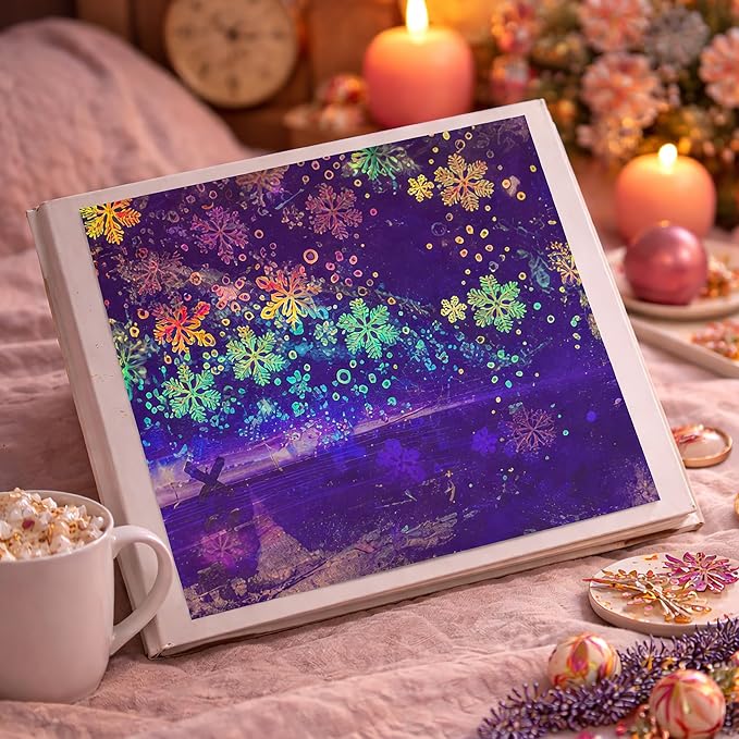 Bleidruck 25 Sheets Snowflake Holographic Clear Sticker Laminate Paper | A4
