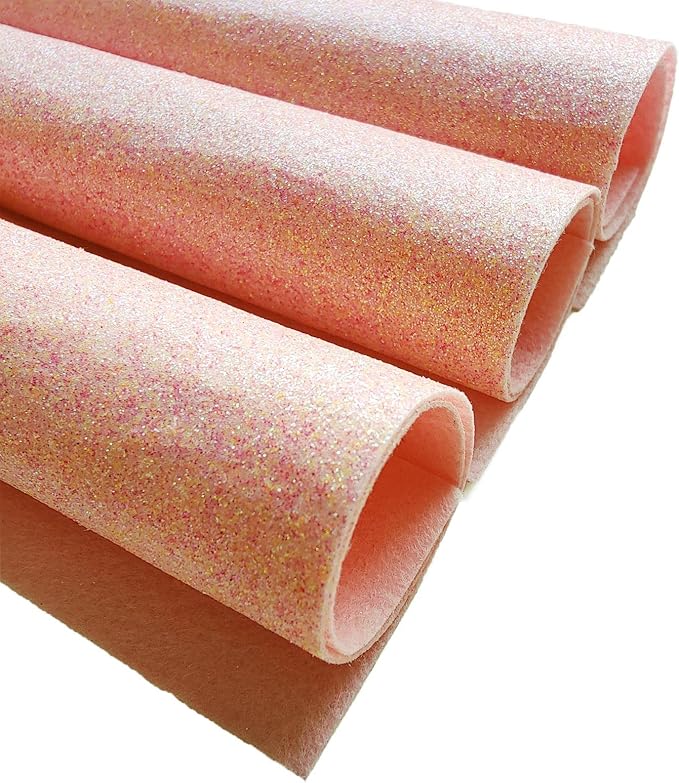 Jtnohx Glitter Felt Fabric, 8 x12 inches Felt Square Glitter