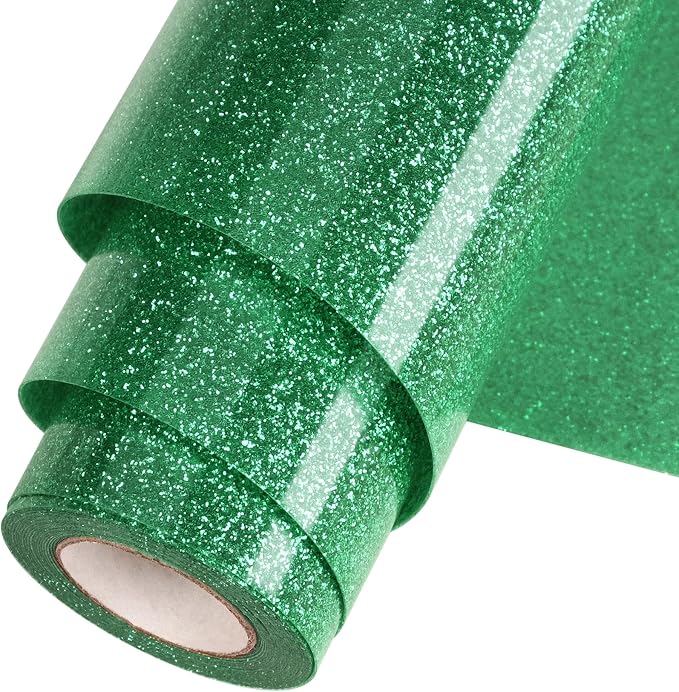 Green Glitter HTV Heat Transfer Vinyl Roll 12inch x 20 ft