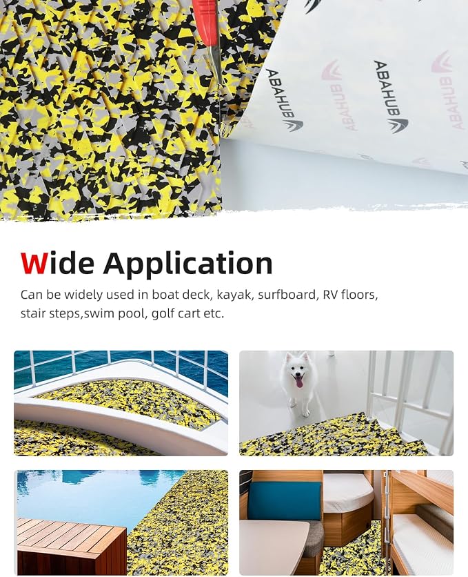Abahub EVA Foam Boat Flooring Self-Adhesive Decking Surfboard Traction Pad |