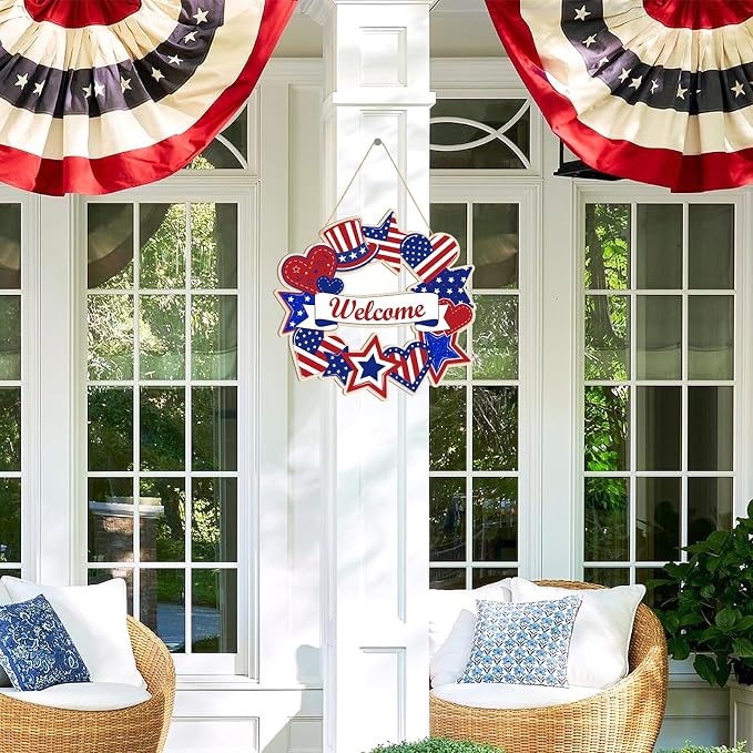 Large 12" Wooden 4th of July Crafts Star Ornaments to Paint, DIY Blank
