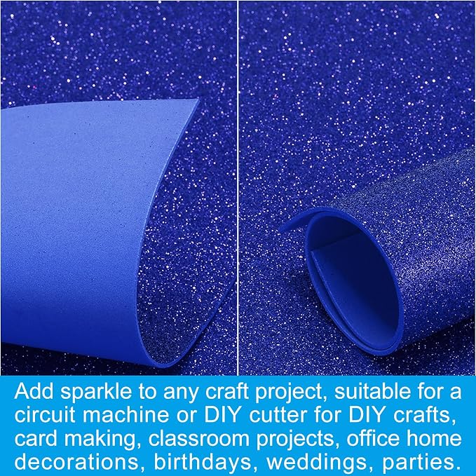 PATIKIL Dark Blue Shiny EVA Glitter Foam Sheet 11.8 x 7.9 Inch 2mm Thick