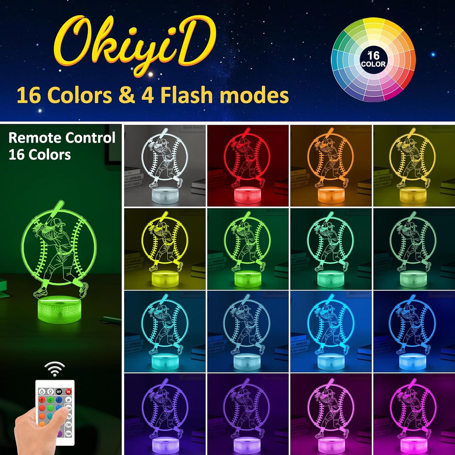 Softball Gifts for Girls, Light Up Softball Night Light 3D Illusion Lamp with 16 Colors Remote Control, Softball Accessories Stuff for Girls Women Best Friends Sister Birthday Xmas Gifts