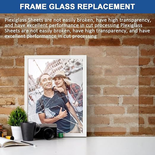 2 Pack Clear Plexiglass Sheets 1/8 inch Thick 8×10In Custom Size Plexiglass