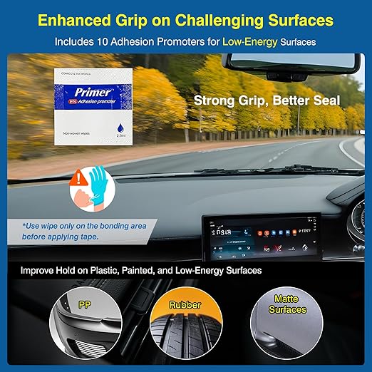 Tapsi Double Sided Tape Heavy Duty, 2 Rolls Automotive Foam Mounting Tape 0.4in