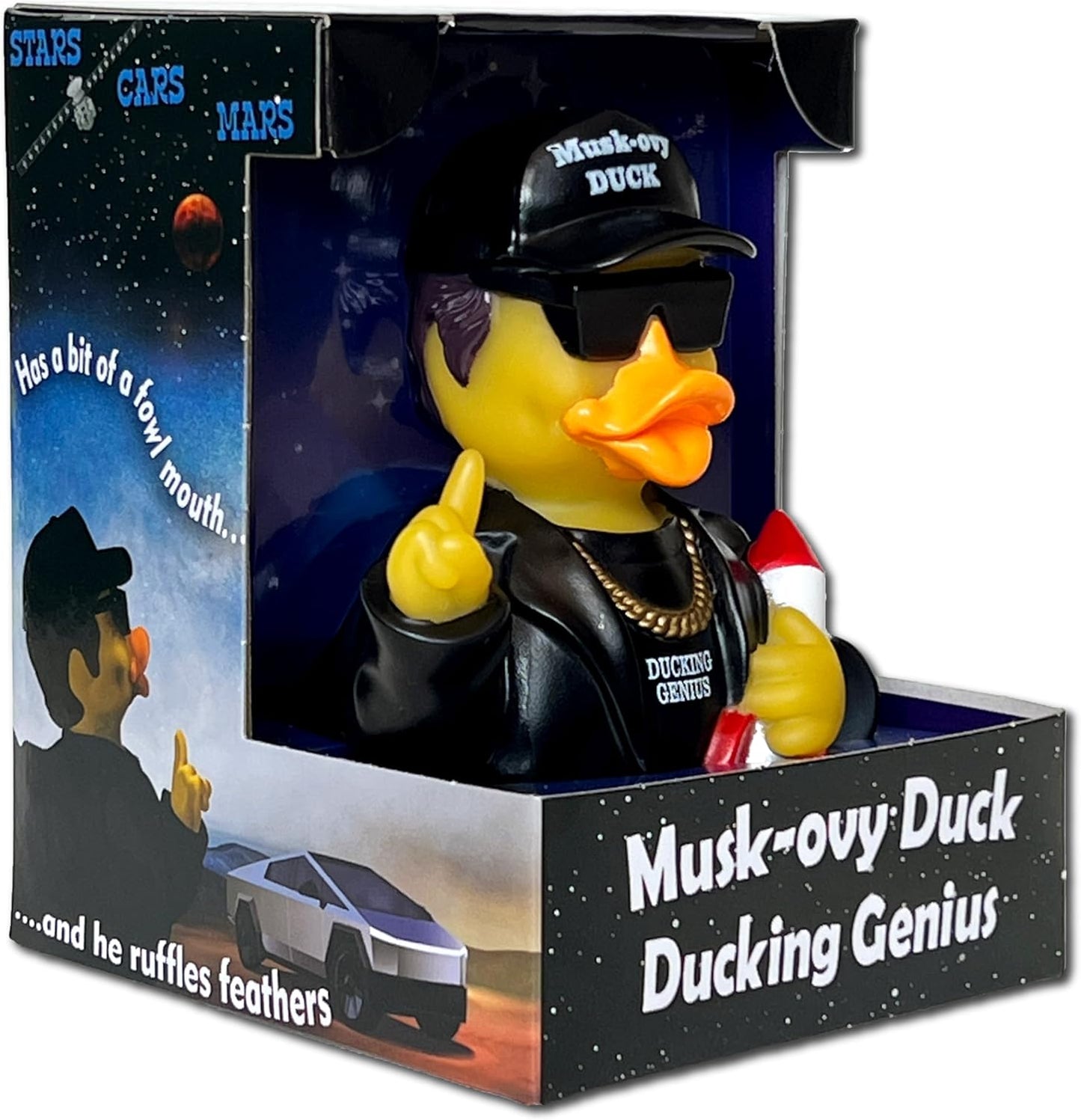 CelebriDucks - Musk-Ovy Duck - Ducking Genius - Floating Rubber Ducks - Collectible Bath Toy Gift for Kids & Adults of All Ages