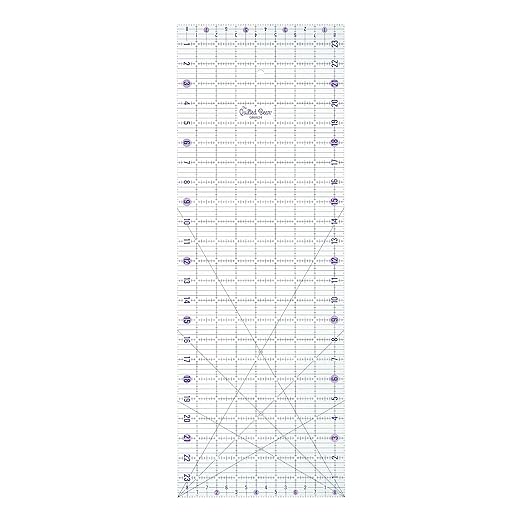 The Quilted Bear Rectangular Acrylic Quilting Ruler, 8.5" x 24" | Non-Slip