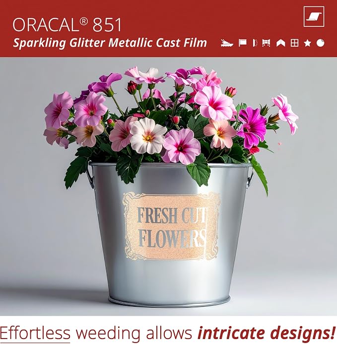 ORACAL 851 Cast Bridal Pink Lace Metallic Sparkle Glitter Craft Film Premium