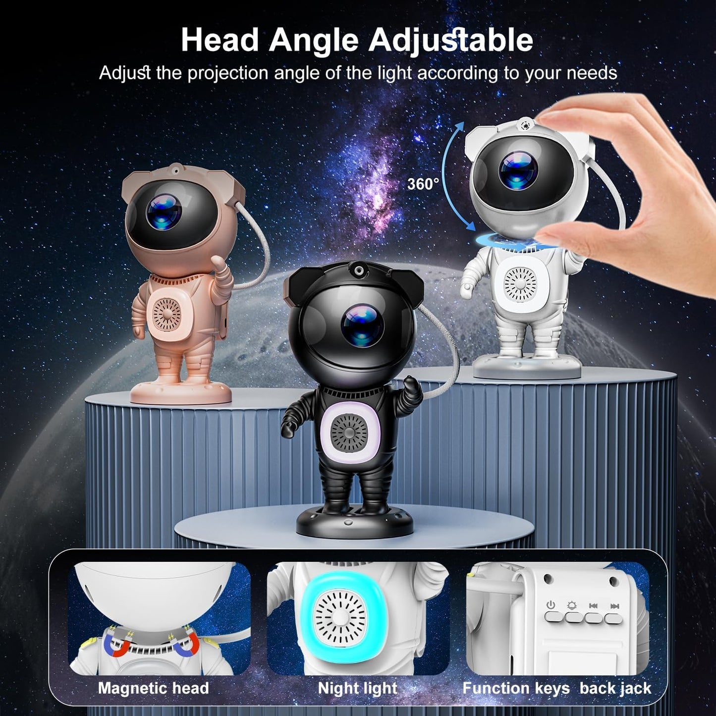 Galaxy Projector, Star Projector for Bedroom, Night Lights for Kids Room, Bluetooth Speaker Ceiling Projector for Room Decor, Gifts for Christmas, Girls, Boys, Adults, Birthday