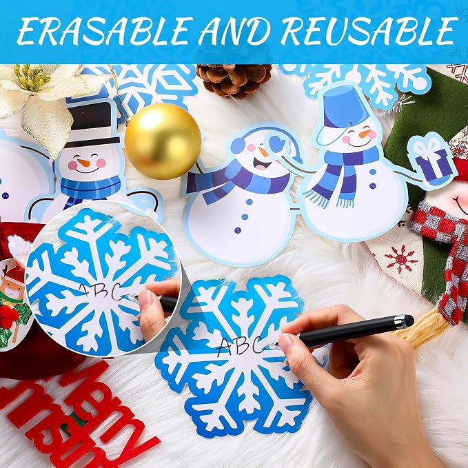 Outus 45 Pcs Winter Cutouts Snowflake Accents Paper Cutouts Name Tags Seasonal
