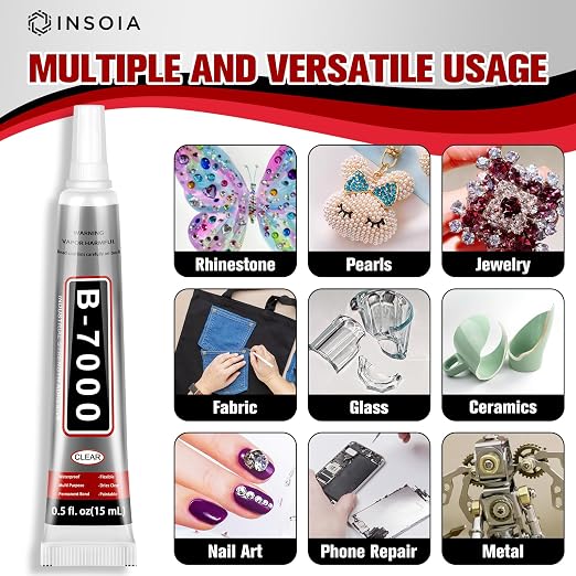8 PCS 15ml B7000 Rhinestone Glue Clear – Super Glues