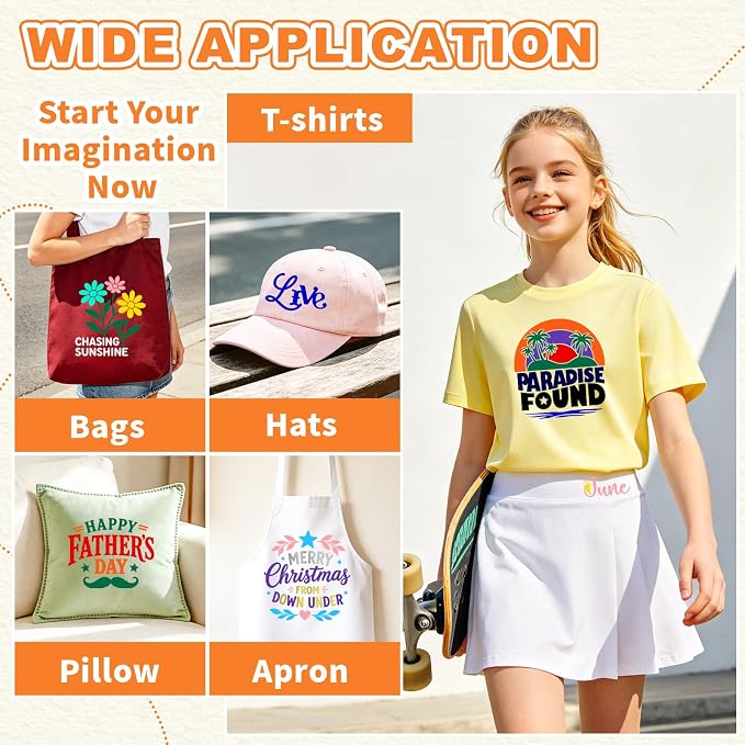 MEVOREW Heat Transfer Vinyl Bundle-12x3FT Iron on Vinyl