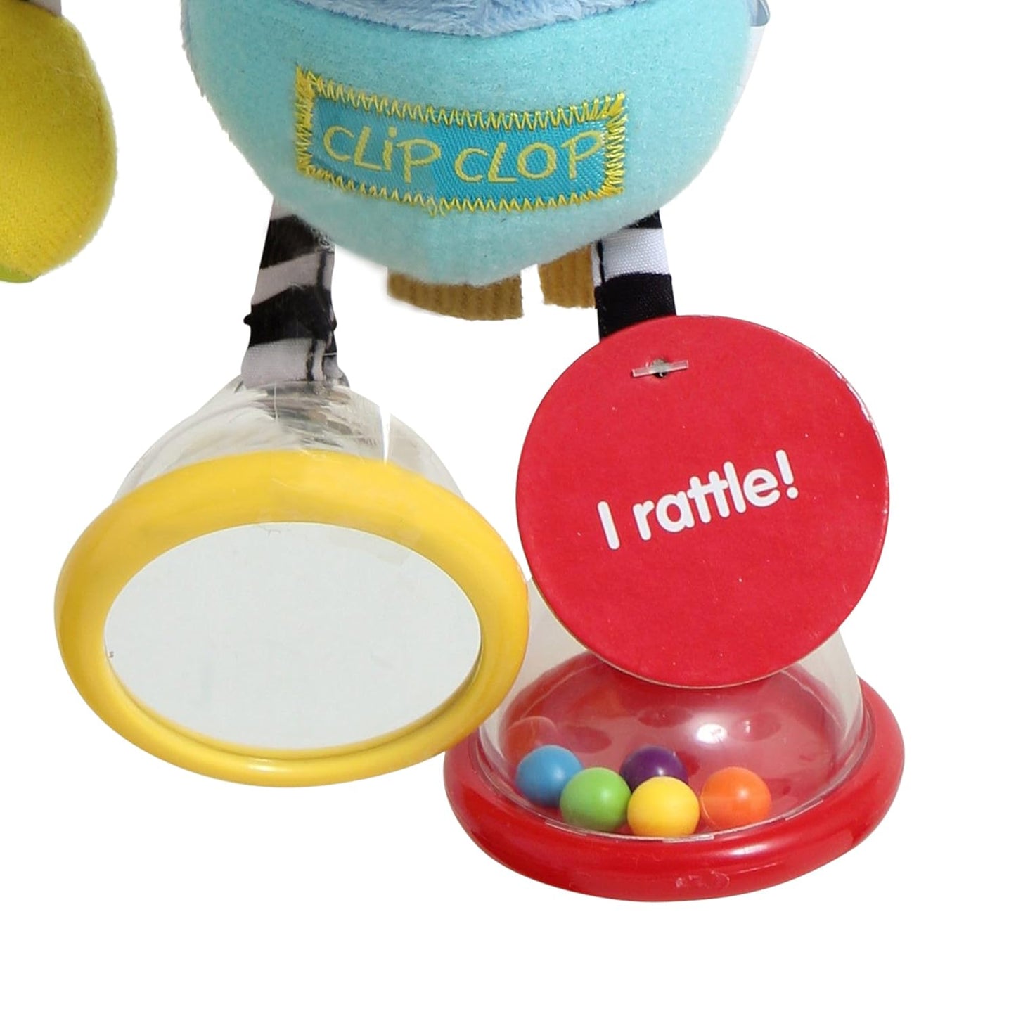 Playgro Dingly Dangly Clip Clop - Melodic Infant Rattle Toy for 0+ Months with Stroller Clip, Car Seat Charm, & Crib Hanger - Engaging Developmental Fun for Newborns - Hanging Toys for Babies