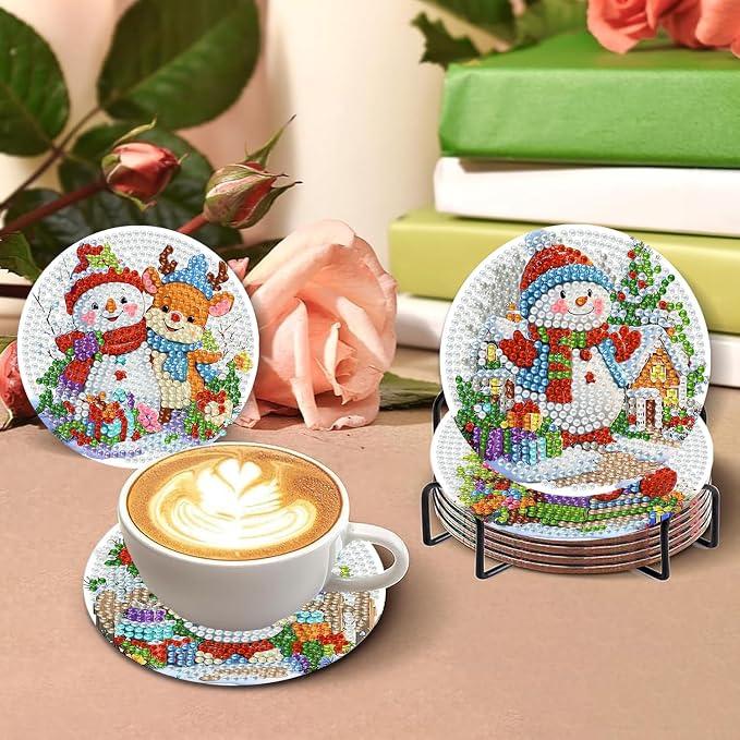 Benjenes 8PCS Christmas Diamond Art Coasters Kit