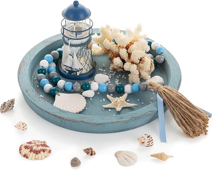 Hanobe Coastal Decorative Tray, Farmhouse Plate
