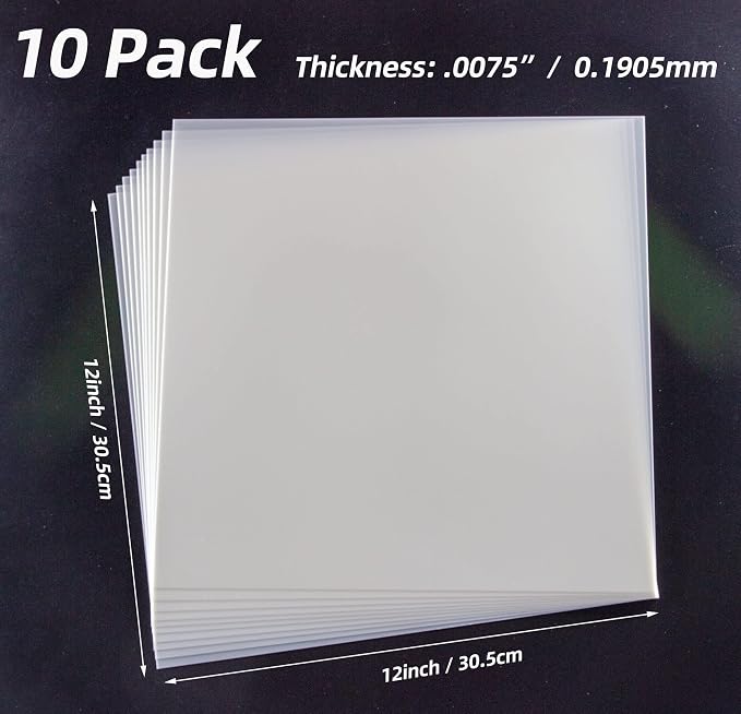 7.5mil Blank Mylar Sheets, 12X12 inch Milky Translucent PET Blank Stencils