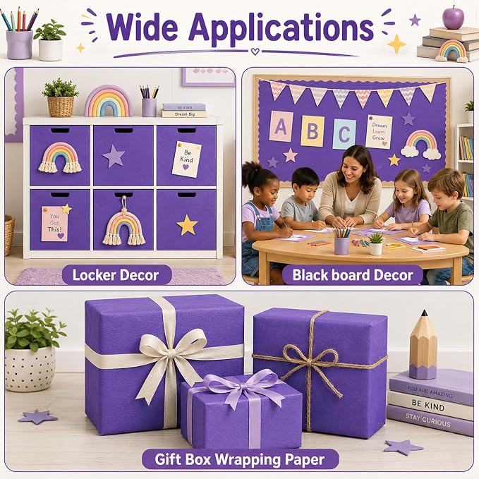 Purple Bulletin Board Roll Non-Woven Fabric Poster | Back to School Classroom