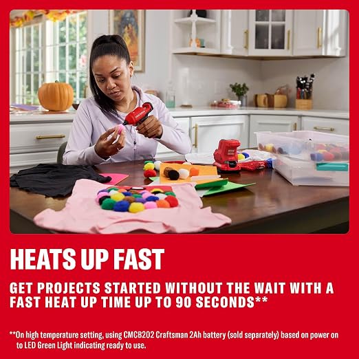 CRAFTSMAN V20 Mini Cordless Hot Glue Gun and Sticks Set